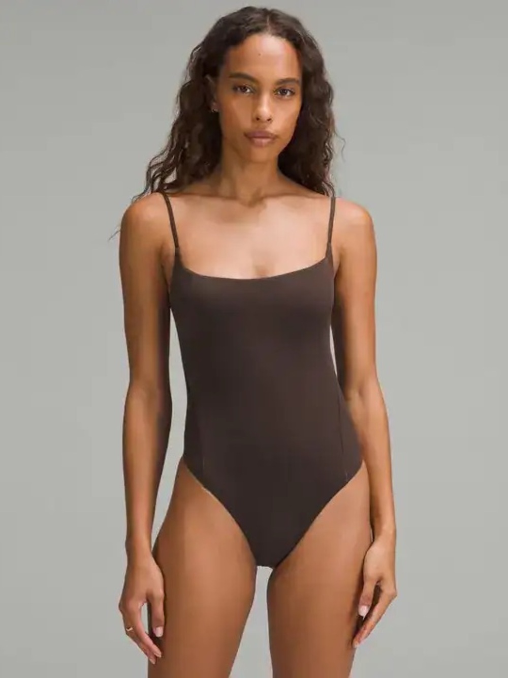 Wundermost Ultra-Soft Nulu Square-Neck Spaghetti-Strap Bodysuit